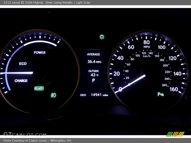 Silver Lining Metallic / Light Gray 2013 Lexus ES 300h Hybrid