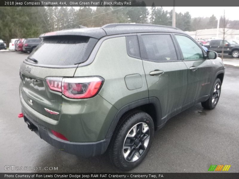 Olive Green Pearl / Black/Ruby Red 2018 Jeep Compass Trailhawk 4x4
