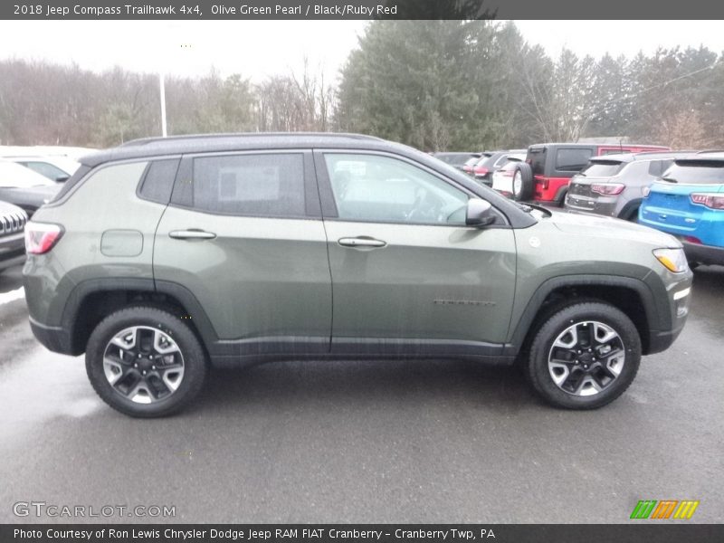 Olive Green Pearl / Black/Ruby Red 2018 Jeep Compass Trailhawk 4x4