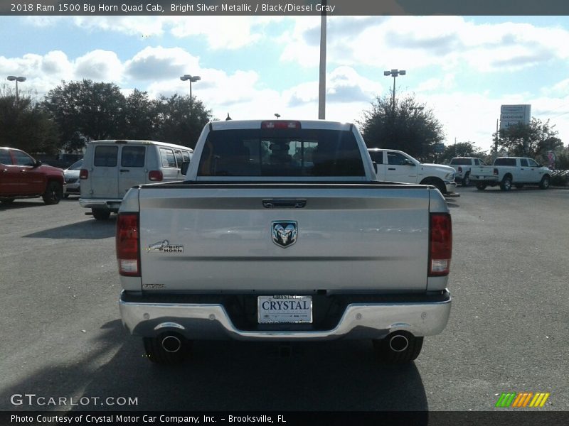Bright Silver Metallic / Black/Diesel Gray 2018 Ram 1500 Big Horn Quad Cab