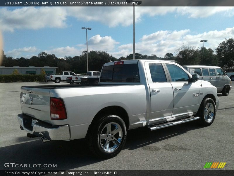 Bright Silver Metallic / Black/Diesel Gray 2018 Ram 1500 Big Horn Quad Cab