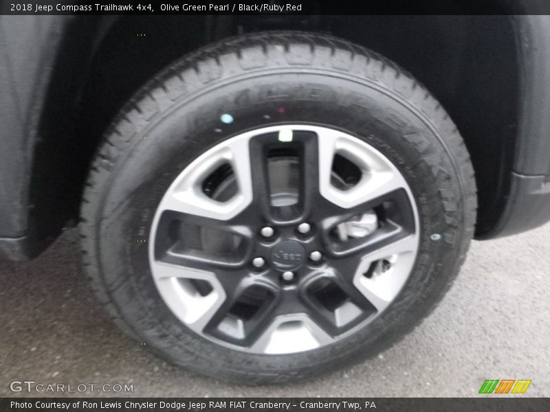 Olive Green Pearl / Black/Ruby Red 2018 Jeep Compass Trailhawk 4x4