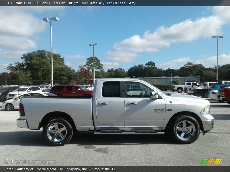 Bright Silver Metallic / Black/Diesel Gray 2018 Ram 1500 Big Horn Quad Cab
