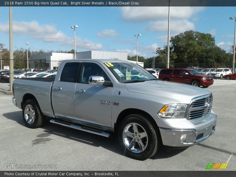 Bright Silver Metallic / Black/Diesel Gray 2018 Ram 1500 Big Horn Quad Cab