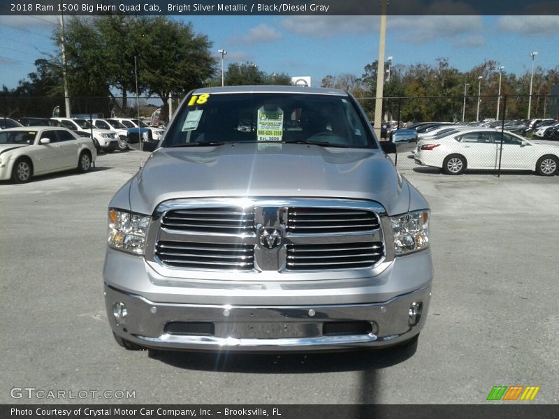 Bright Silver Metallic / Black/Diesel Gray 2018 Ram 1500 Big Horn Quad Cab