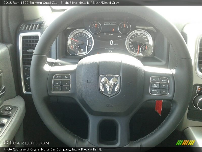 Bright Silver Metallic / Black/Diesel Gray 2018 Ram 1500 Big Horn Quad Cab