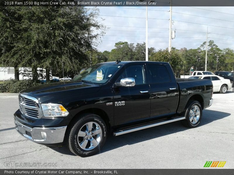 Brilliant Black Crystal Pearl / Black/Diesel Gray 2018 Ram 1500 Big Horn Crew Cab 4x4