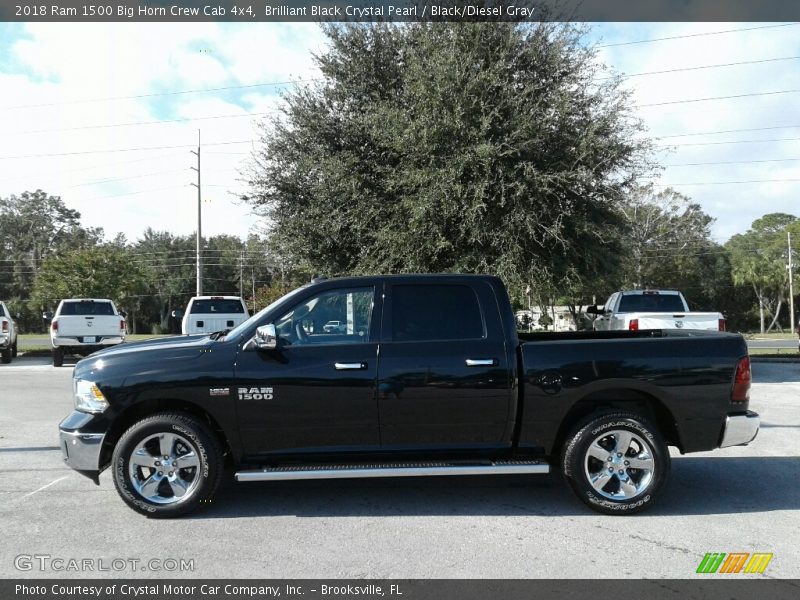 Brilliant Black Crystal Pearl / Black/Diesel Gray 2018 Ram 1500 Big Horn Crew Cab 4x4