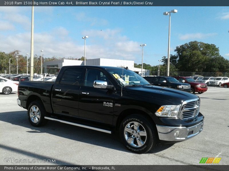 Brilliant Black Crystal Pearl / Black/Diesel Gray 2018 Ram 1500 Big Horn Crew Cab 4x4