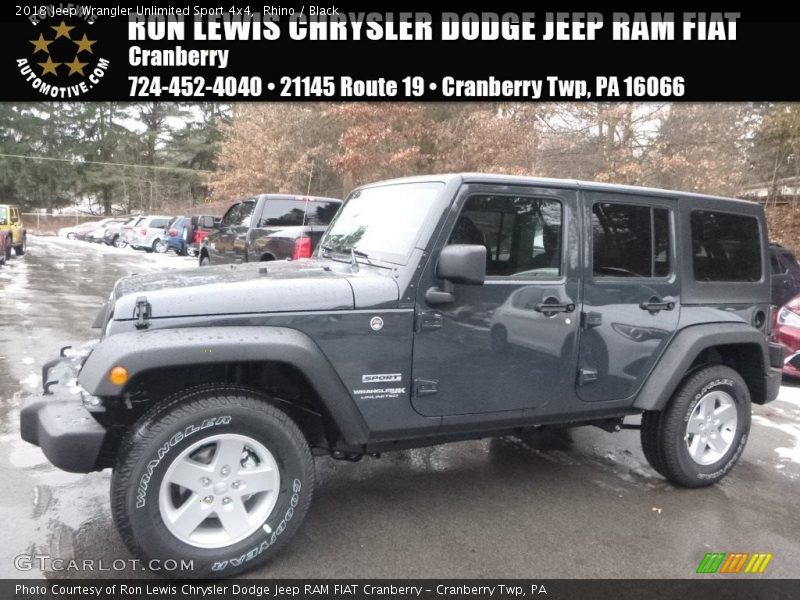 Rhino / Black 2018 Jeep Wrangler Unlimited Sport 4x4
