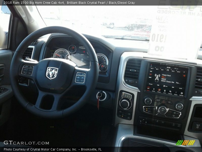 Brilliant Black Crystal Pearl / Black/Diesel Gray 2018 Ram 1500 Big Horn Crew Cab 4x4