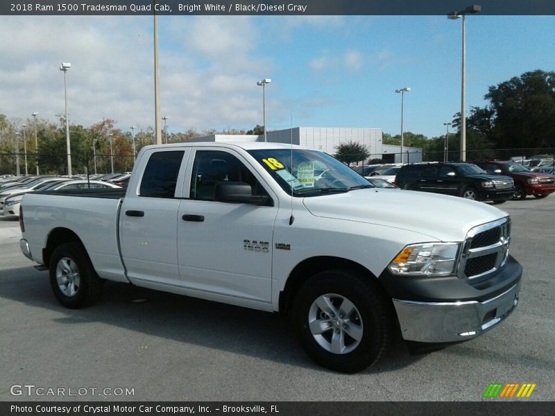 Bright White / Black/Diesel Gray 2018 Ram 1500 Tradesman Quad Cab