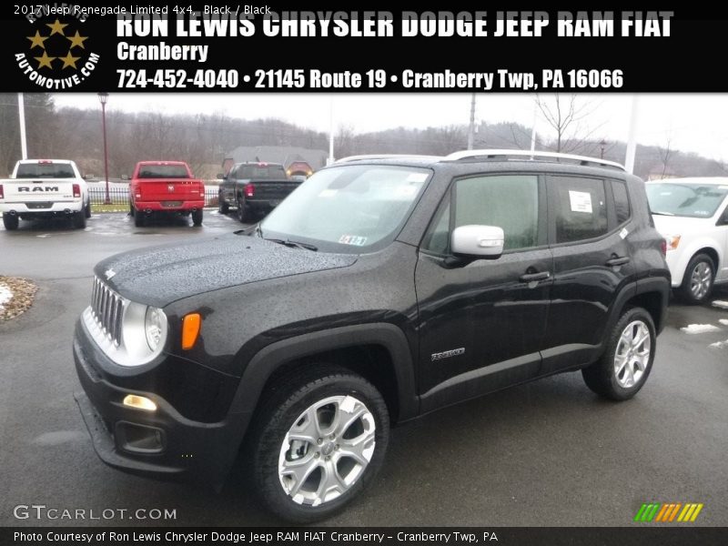 Black / Black 2017 Jeep Renegade Limited 4x4