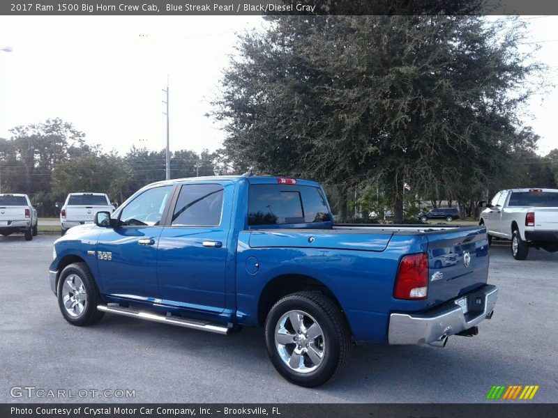 Blue Streak Pearl / Black/Diesel Gray 2017 Ram 1500 Big Horn Crew Cab