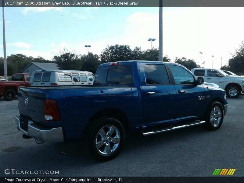 Blue Streak Pearl / Black/Diesel Gray 2017 Ram 1500 Big Horn Crew Cab