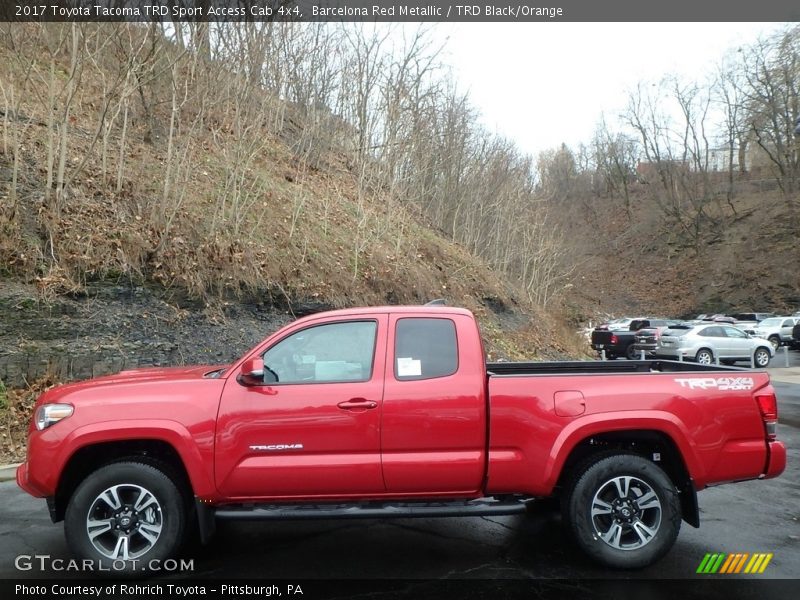 Barcelona Red Metallic / TRD Black/Orange 2017 Toyota Tacoma TRD Sport Access Cab 4x4