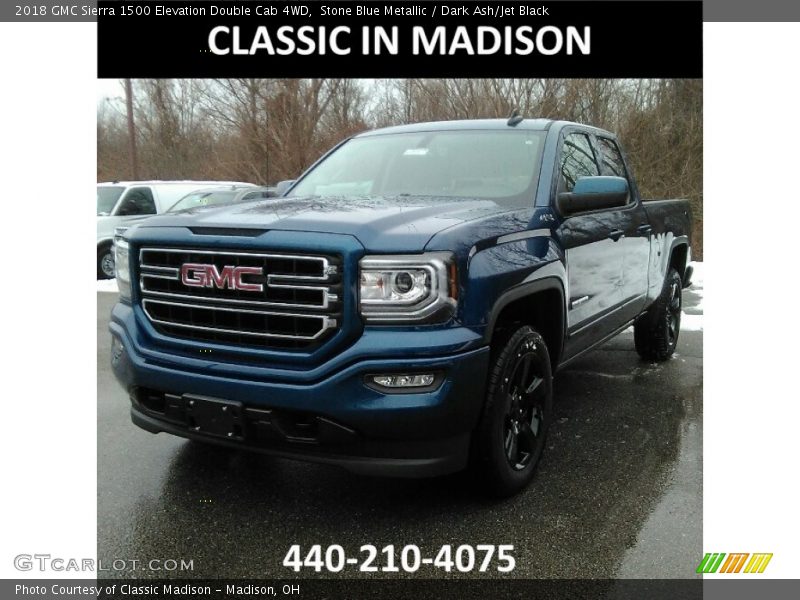 Stone Blue Metallic / Dark Ash/Jet Black 2018 GMC Sierra 1500 Elevation Double Cab 4WD