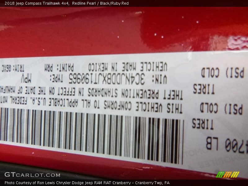 Redline Pearl / Black/Ruby Red 2018 Jeep Compass Trailhawk 4x4