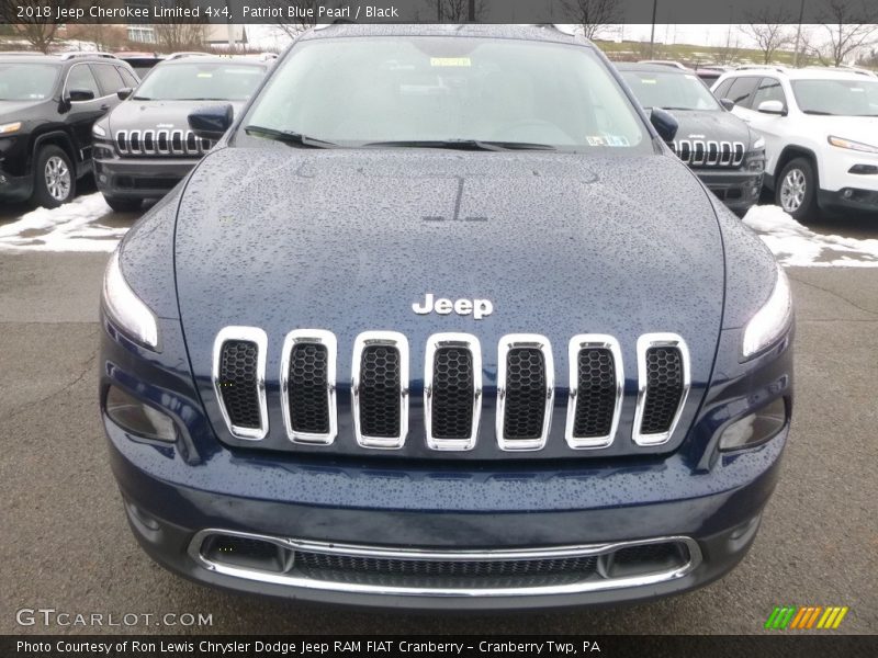 Patriot Blue Pearl / Black 2018 Jeep Cherokee Limited 4x4
