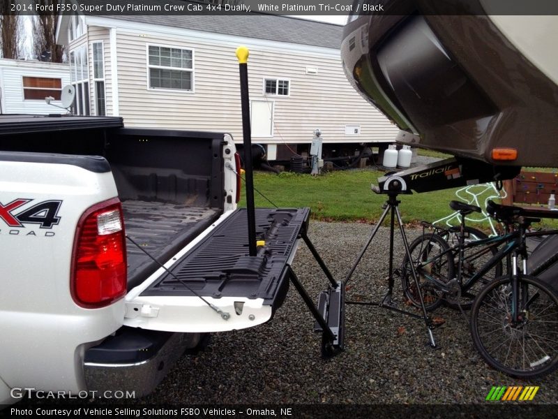 White Platinum Tri-Coat / Black 2014 Ford F350 Super Duty Platinum Crew Cab 4x4 Dually