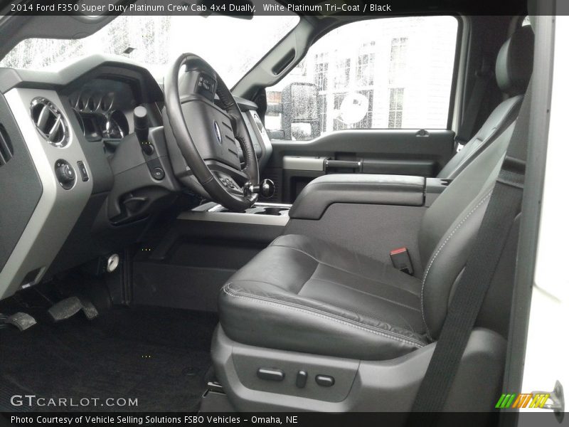White Platinum Tri-Coat / Black 2014 Ford F350 Super Duty Platinum Crew Cab 4x4 Dually