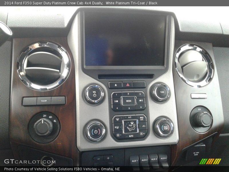 White Platinum Tri-Coat / Black 2014 Ford F350 Super Duty Platinum Crew Cab 4x4 Dually