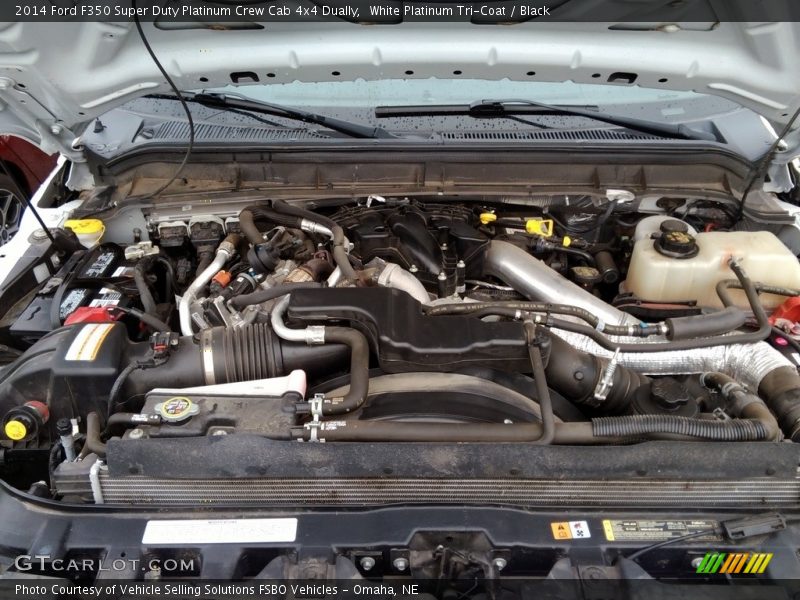White Platinum Tri-Coat / Black 2014 Ford F350 Super Duty Platinum Crew Cab 4x4 Dually