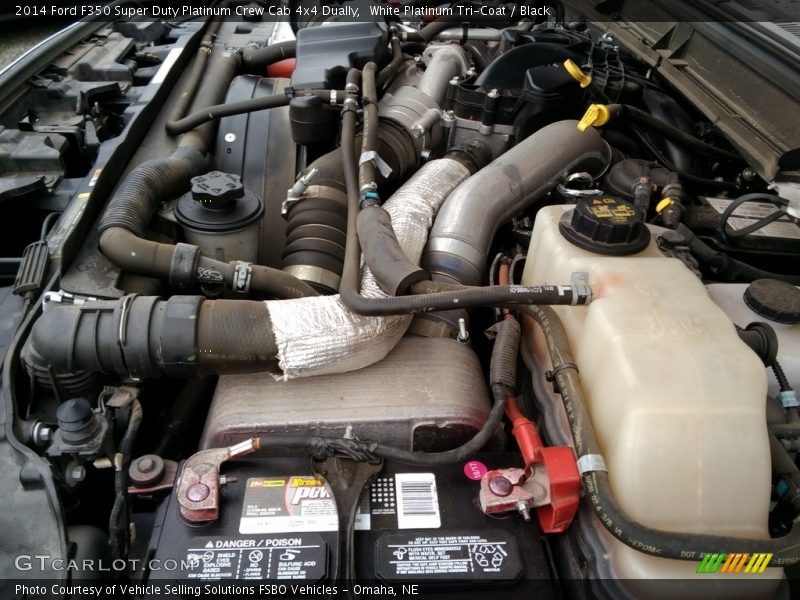 White Platinum Tri-Coat / Black 2014 Ford F350 Super Duty Platinum Crew Cab 4x4 Dually