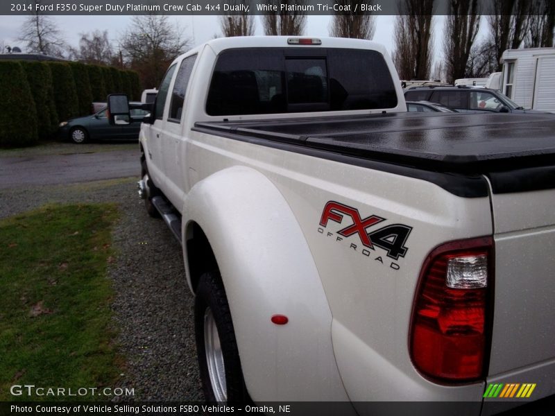 White Platinum Tri-Coat / Black 2014 Ford F350 Super Duty Platinum Crew Cab 4x4 Dually