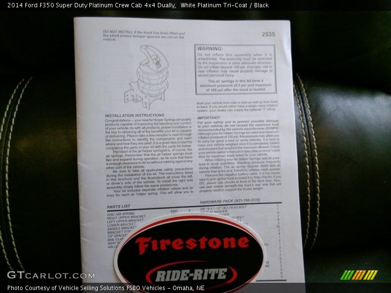 White Platinum Tri-Coat / Black 2014 Ford F350 Super Duty Platinum Crew Cab 4x4 Dually