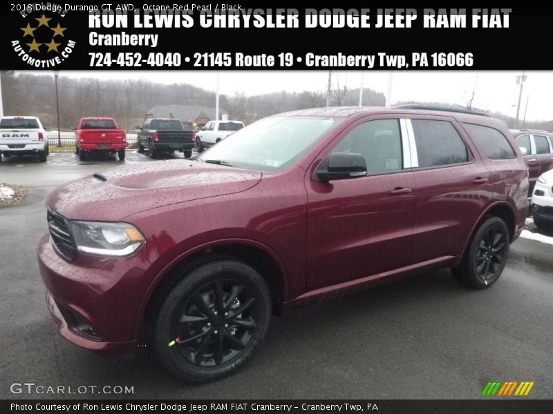 Octane Red Pearl / Black 2018 Dodge Durango GT AWD