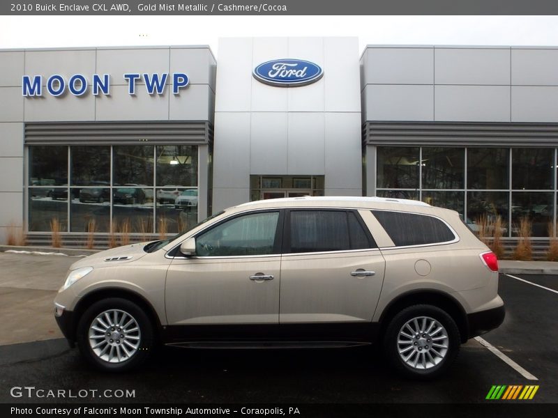 Gold Mist Metallic / Cashmere/Cocoa 2010 Buick Enclave CXL AWD