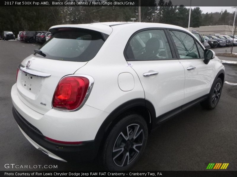 Bianco Gelato (White) / Nero/Grigio (Black/Gray) 2017 Fiat 500X Pop AWD