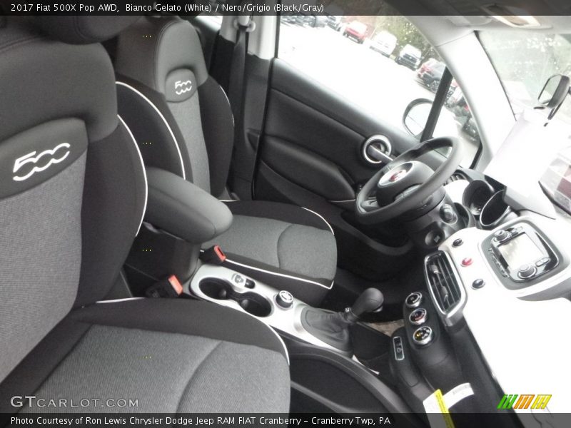 Bianco Gelato (White) / Nero/Grigio (Black/Gray) 2017 Fiat 500X Pop AWD