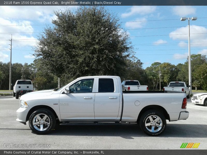 Bright Silver Metallic / Black/Diesel Gray 2018 Ram 1500 Express Quad Cab