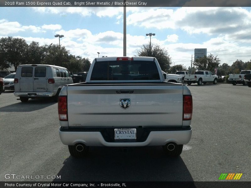 Bright Silver Metallic / Black/Diesel Gray 2018 Ram 1500 Express Quad Cab