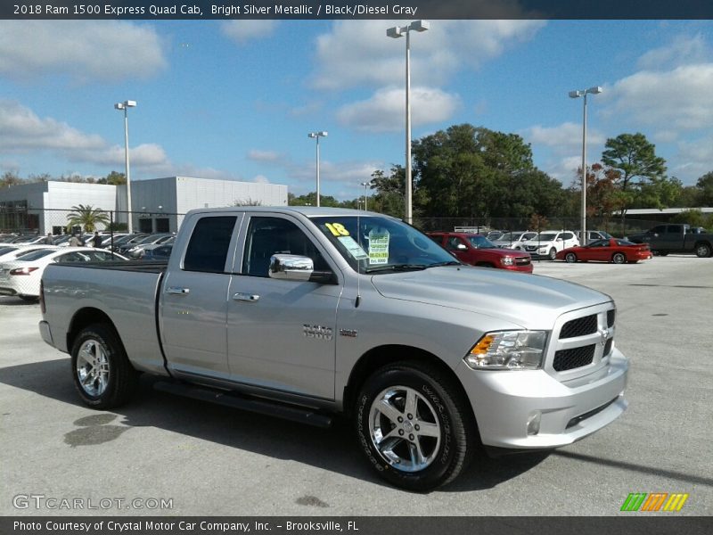 Bright Silver Metallic / Black/Diesel Gray 2018 Ram 1500 Express Quad Cab