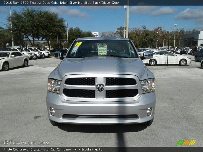 Bright Silver Metallic / Black/Diesel Gray 2018 Ram 1500 Express Quad Cab