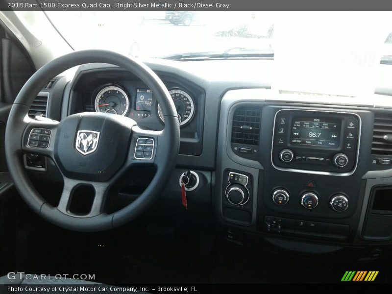 Bright Silver Metallic / Black/Diesel Gray 2018 Ram 1500 Express Quad Cab