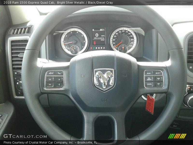 Bright Silver Metallic / Black/Diesel Gray 2018 Ram 1500 Express Quad Cab