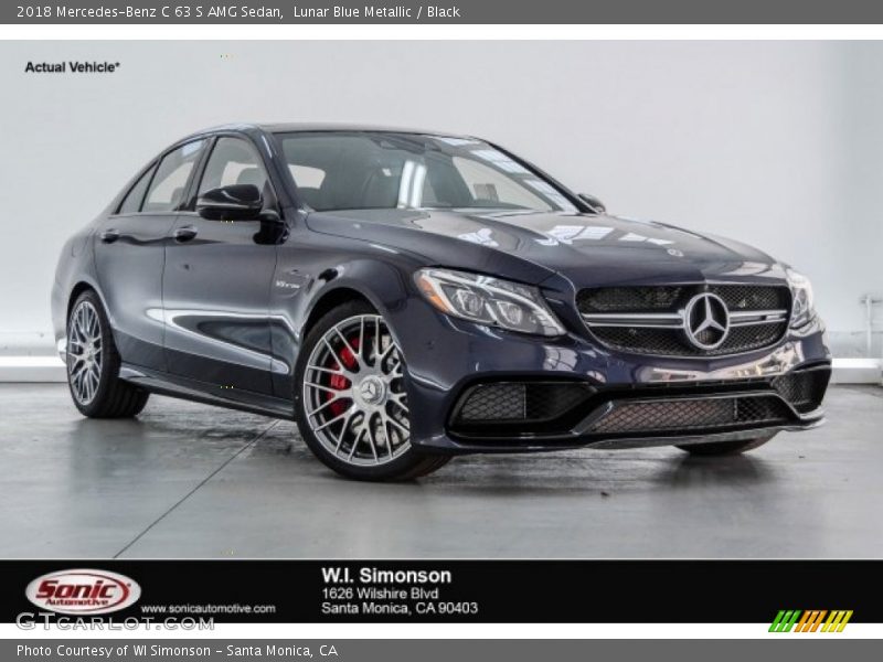 Lunar Blue Metallic / Black 2018 Mercedes-Benz C 63 S AMG Sedan
