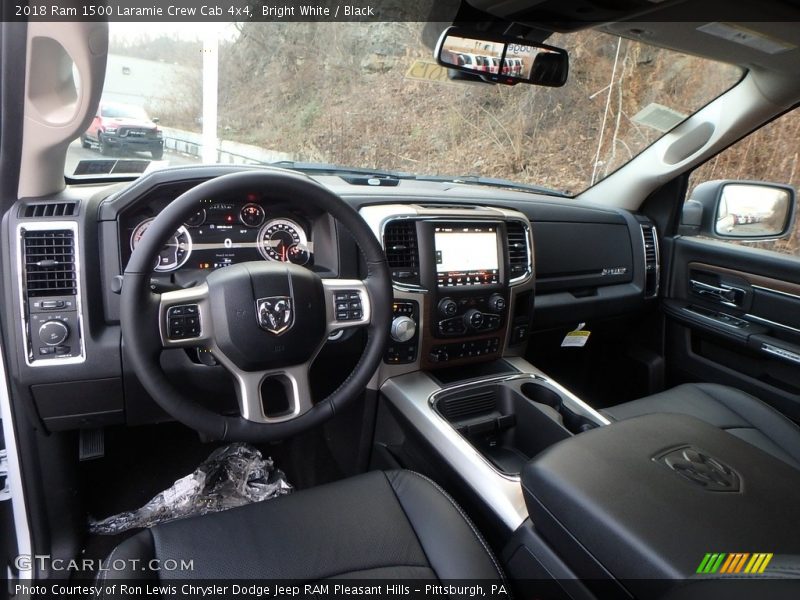 Bright White / Black 2018 Ram 1500 Laramie Crew Cab 4x4