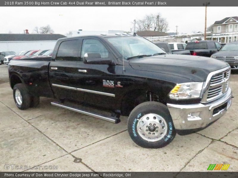 Brilliant Black Crystal Pearl / Black 2018 Ram 3500 Big Horn Crew Cab 4x4 Dual Rear Wheel