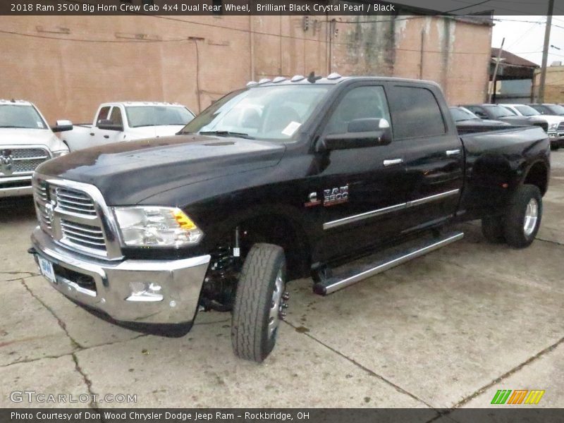 Brilliant Black Crystal Pearl / Black 2018 Ram 3500 Big Horn Crew Cab 4x4 Dual Rear Wheel