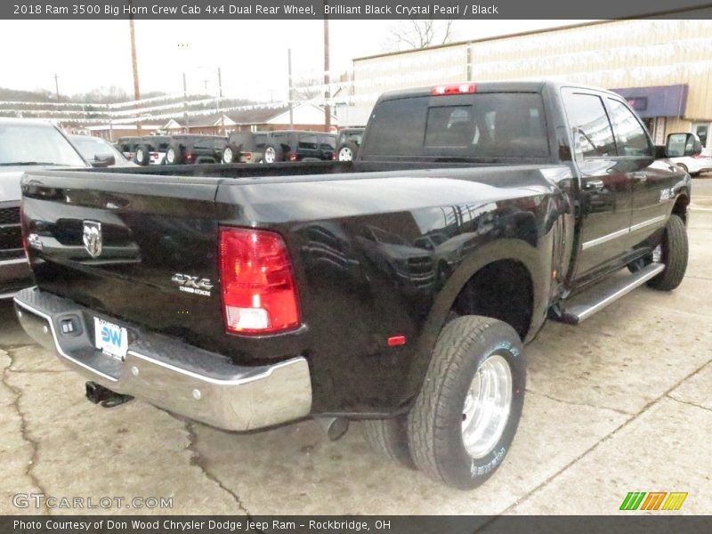 Brilliant Black Crystal Pearl / Black 2018 Ram 3500 Big Horn Crew Cab 4x4 Dual Rear Wheel