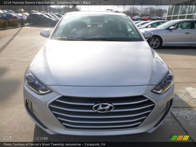 Symphony Silver / Black 2018 Hyundai Elantra Value Edition