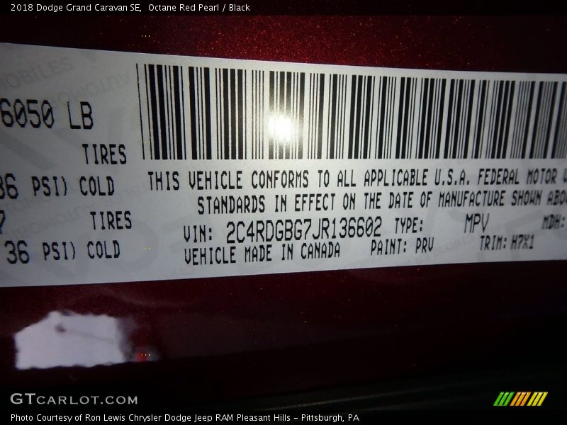 Octane Red Pearl / Black 2018 Dodge Grand Caravan SE
