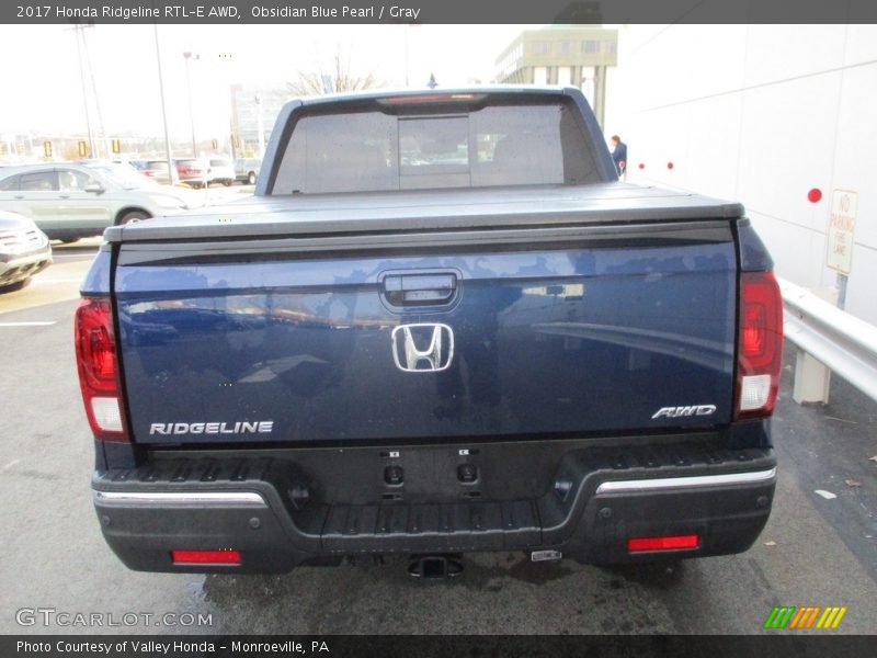 Obsidian Blue Pearl / Gray 2017 Honda Ridgeline RTL-E AWD