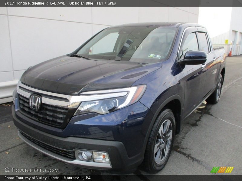 Obsidian Blue Pearl / Gray 2017 Honda Ridgeline RTL-E AWD