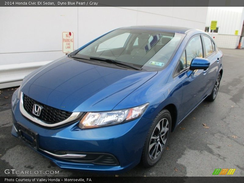 Dyno Blue Pearl / Gray 2014 Honda Civic EX Sedan